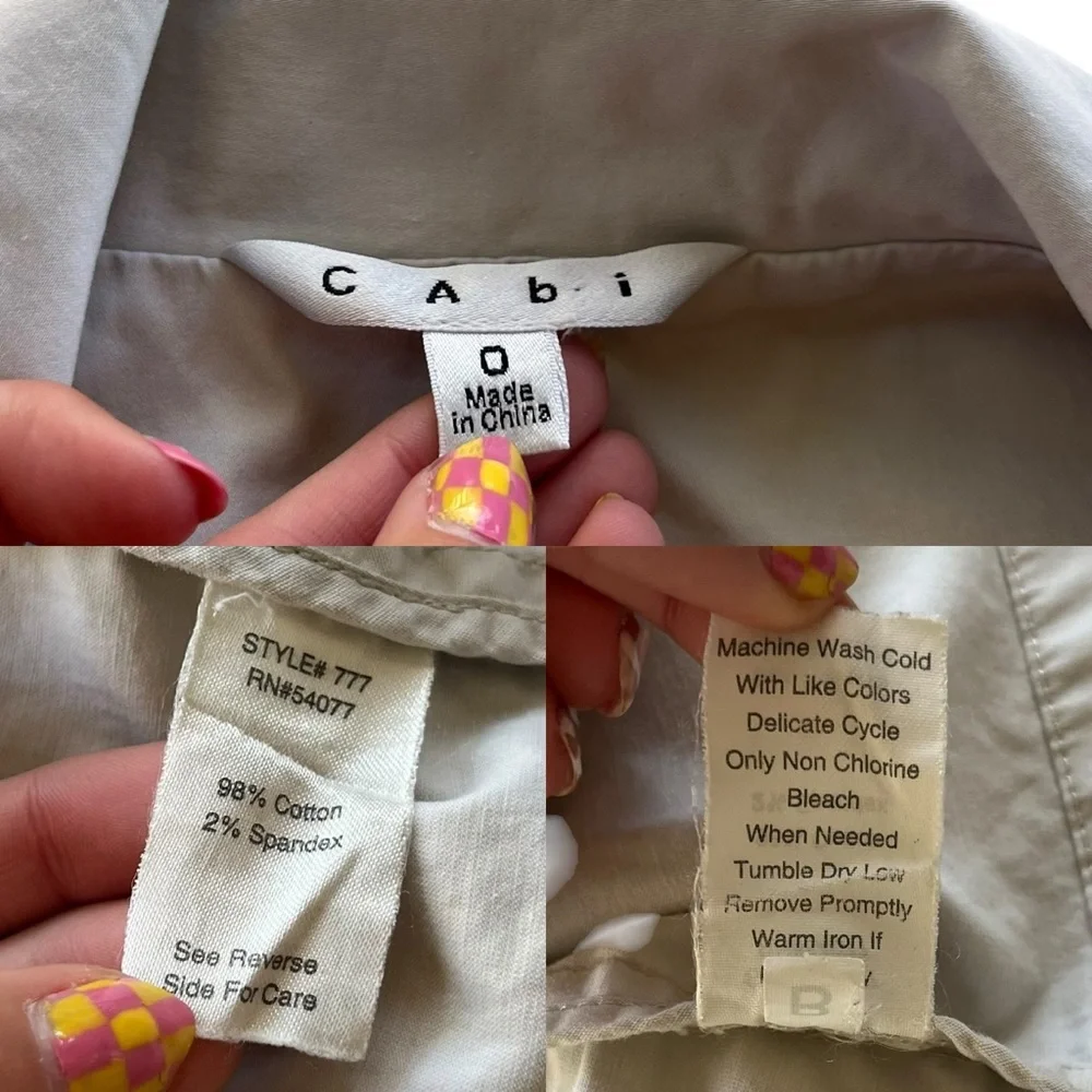 CAbi Women’s Size 0 Classic Tan Beige Sandy Short Sleeve Trench Coat Jacket #777